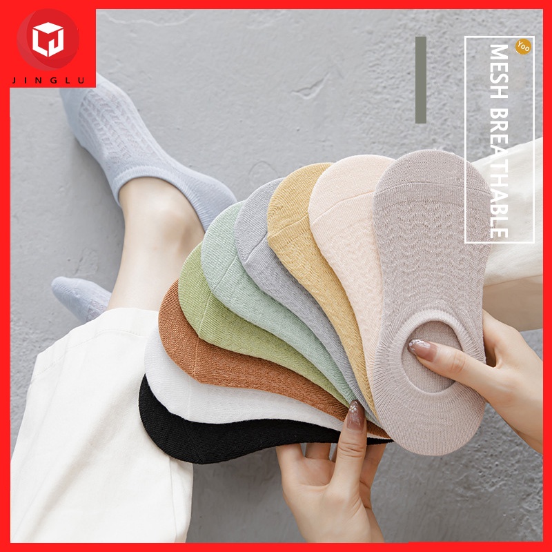Women's Invisible Breathable Ankle Socks Silicone Non-Slip Boat Socks ...