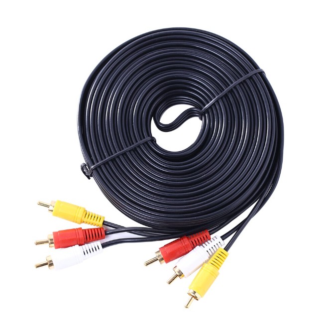 3 RCA AV Audio Video Cable Male to Male Composite Cable TV Set Top Box ...