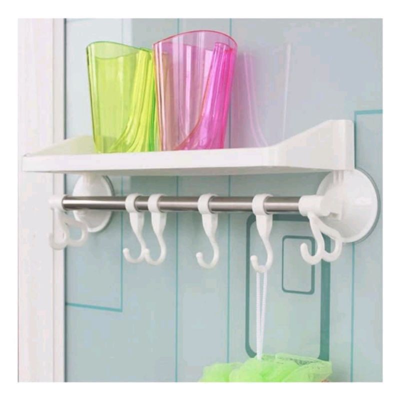 Plastic Bathroom Kitchen Hanging Rack (480gr) | Shopee Singapore