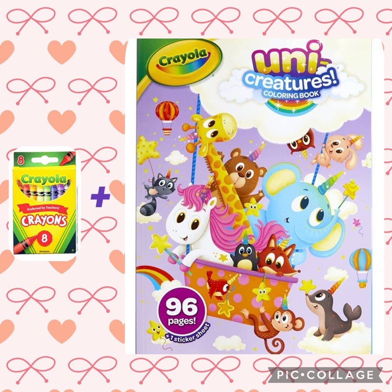 Crayola 96pages Unicorn Coloring book with stickers and a pack of 8