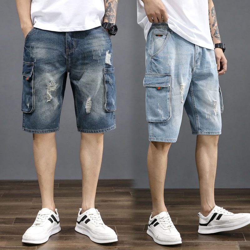 mens jean cargo shorts