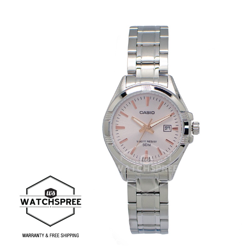 Casio Ladies' Standard Analog Silver Stainless Steel Band Watch ...