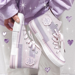 Purple converse high sale tops womens