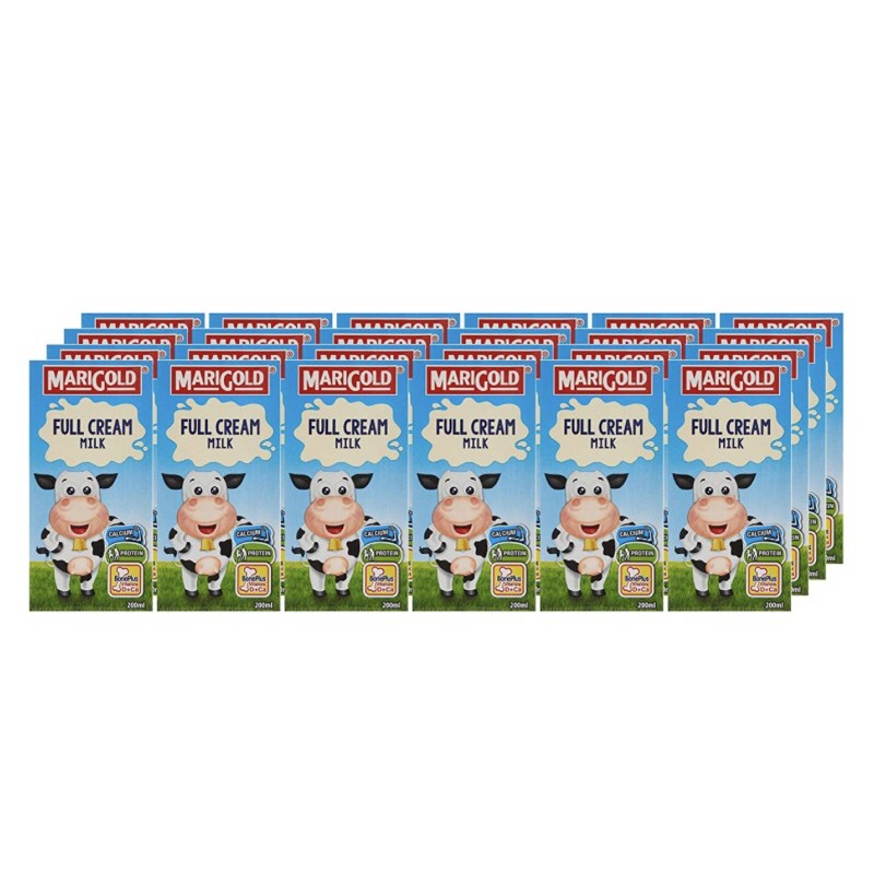 MARIGOLD Full Cream UHT Milk, Plain Chocolate UHT Milk , 200ml (Pack