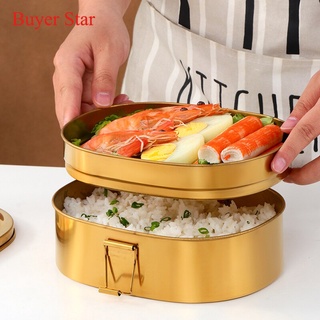 540ml Lunch Box Japanese Double-layer Round Mini Bento Box