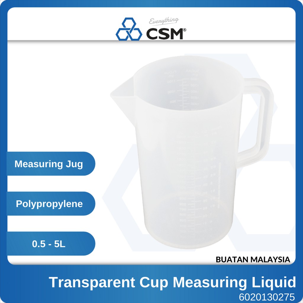 CSM Jumbo Measuring Jug 0.5L 1L 2L 5L Transparent Cup Measuring Liquid ...
