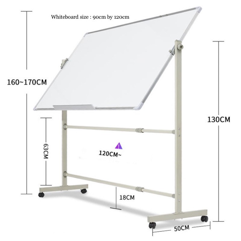 [SG STOCK] Magnetic Whiteboard Moveable Double sided Whiteboard with ...