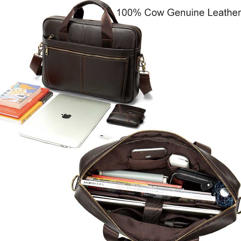 MVA men's briefcase/genuine Leather messenger bag men leather/business  laptop office bags for men briefcases