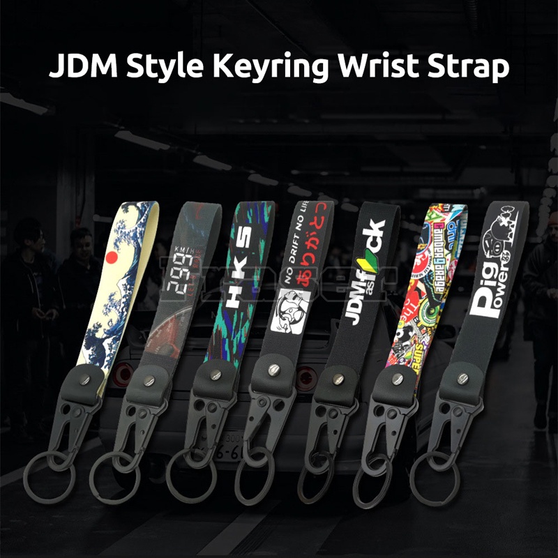 JDM Style Keyring Wrist Strap Sports Car / Moto Keychain Key Ring ...