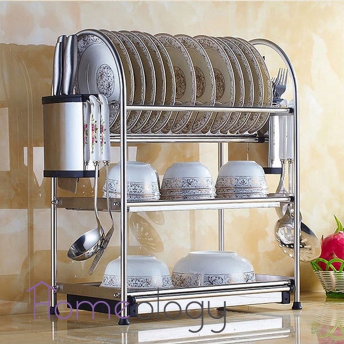 Stainless Steel Dish Rack Kitchen Storage Shelf Drainer Tray Dryer Sink ...