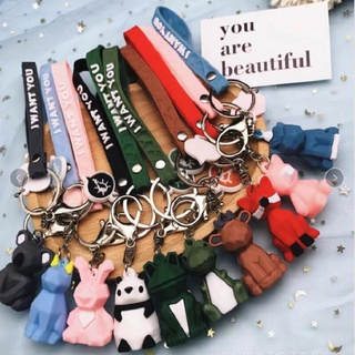 Houndstooth Rabbit Doll Keychain Cute Animal Key Ring Purse Bag Backpack  Car Charm Earphone Accessory Women Girls Gift - Temu