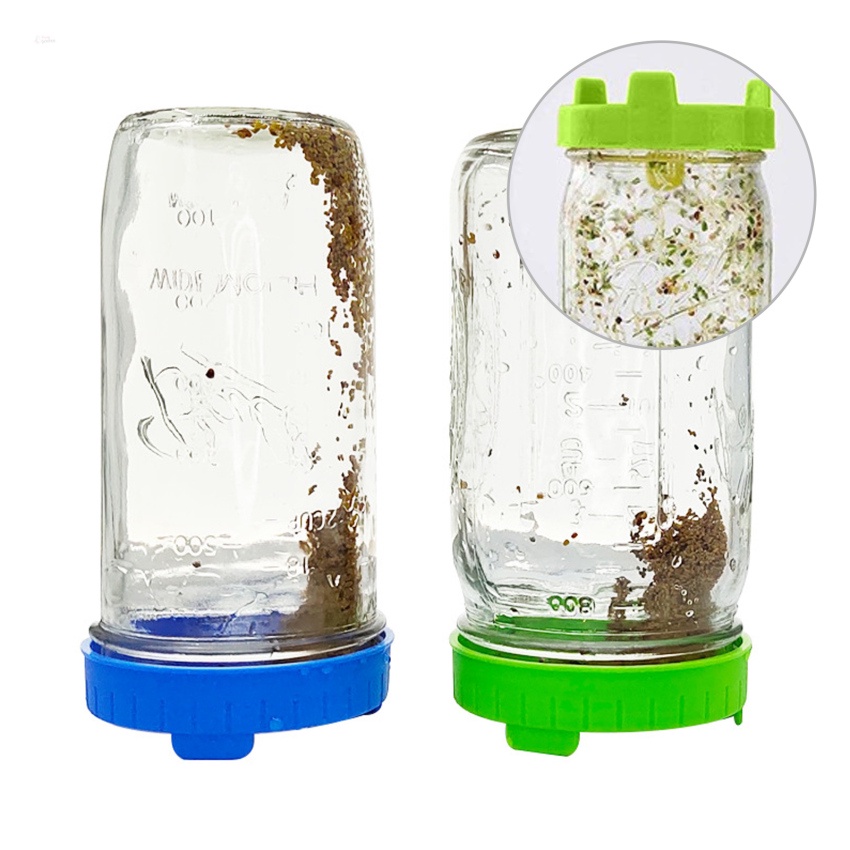 Sprouting lids, Plastic Sprout Lid with Stainless Steel Screen for Wide