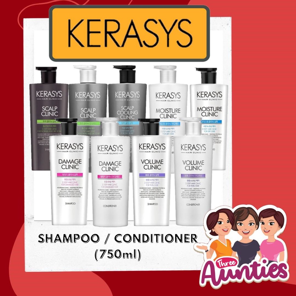 Kerasys Shampoo / Conditioner, 750ml, Damage / Volume / Moisture