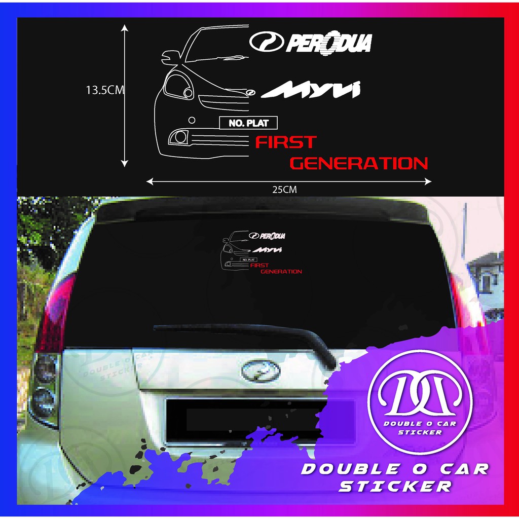 PERODUA MYVI FIRST GENERATION SHAPE&WORDS HIGH GRADE Sticker KI00089(PM ...