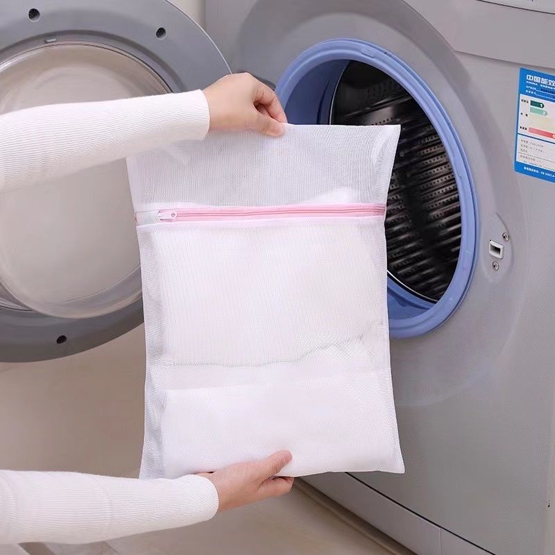 White Laundry Net Fine/Travel Storage Lingerie Socks Wash Bags/Foldable ...