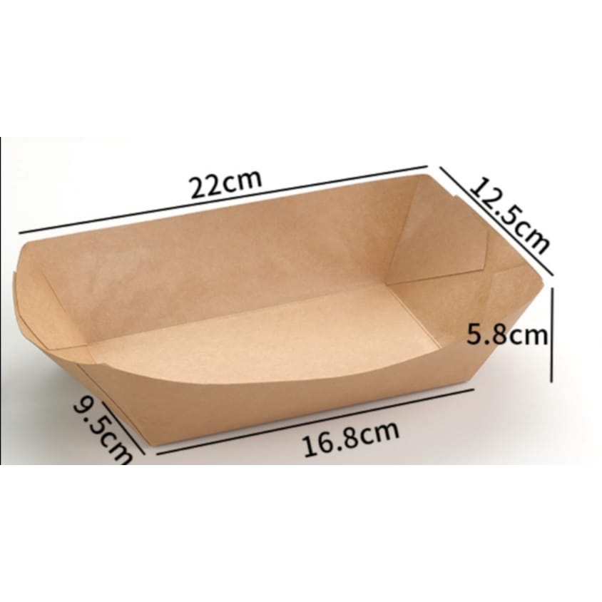 Serving Kraft Paper Boat Tray Shopee Singapore