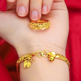 Gold ring and sale bracelet set