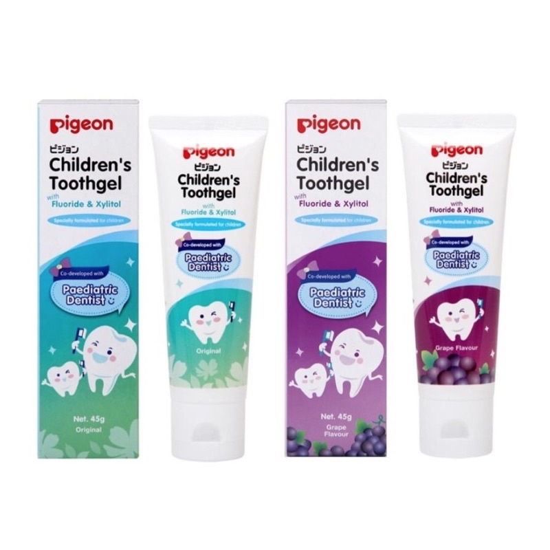 Pigeon Toothgel Grape and Original Flavor 45 gram/ Baby Toothpaste
