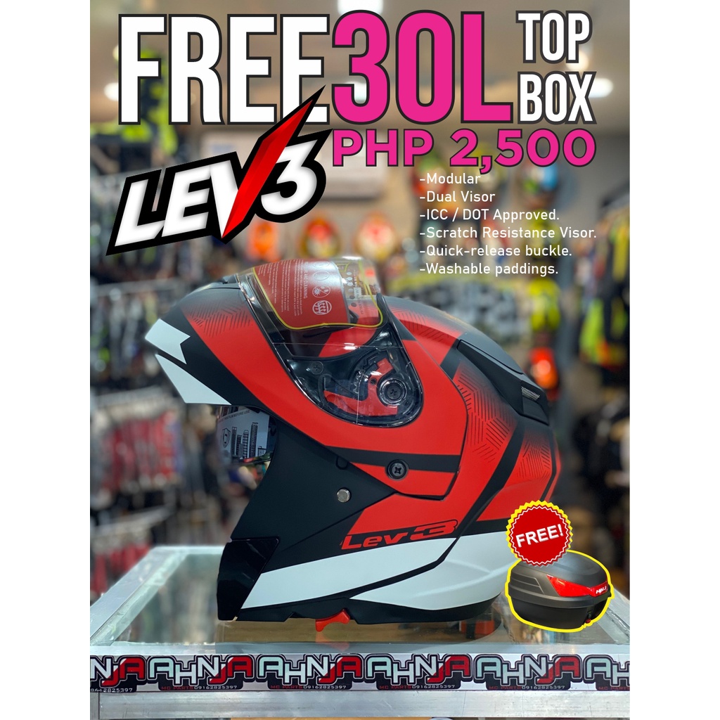 LEV3 BJ5700 / BJ5710 MODULAR HELMET FREE 30L TOP BOX | Shopee Singapore
