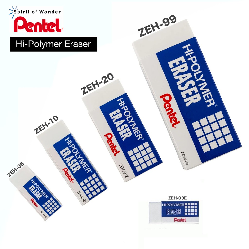 Pentel Hi-Polymer Eraser Pencil Available In 5 Sizes. | Shopee Singapore