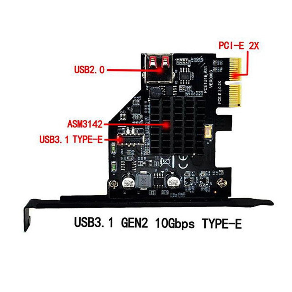 UC-136 PCI-E USB3.1 Front Panel Socket USB2.0 Adapter Card TYPE-E Front ...