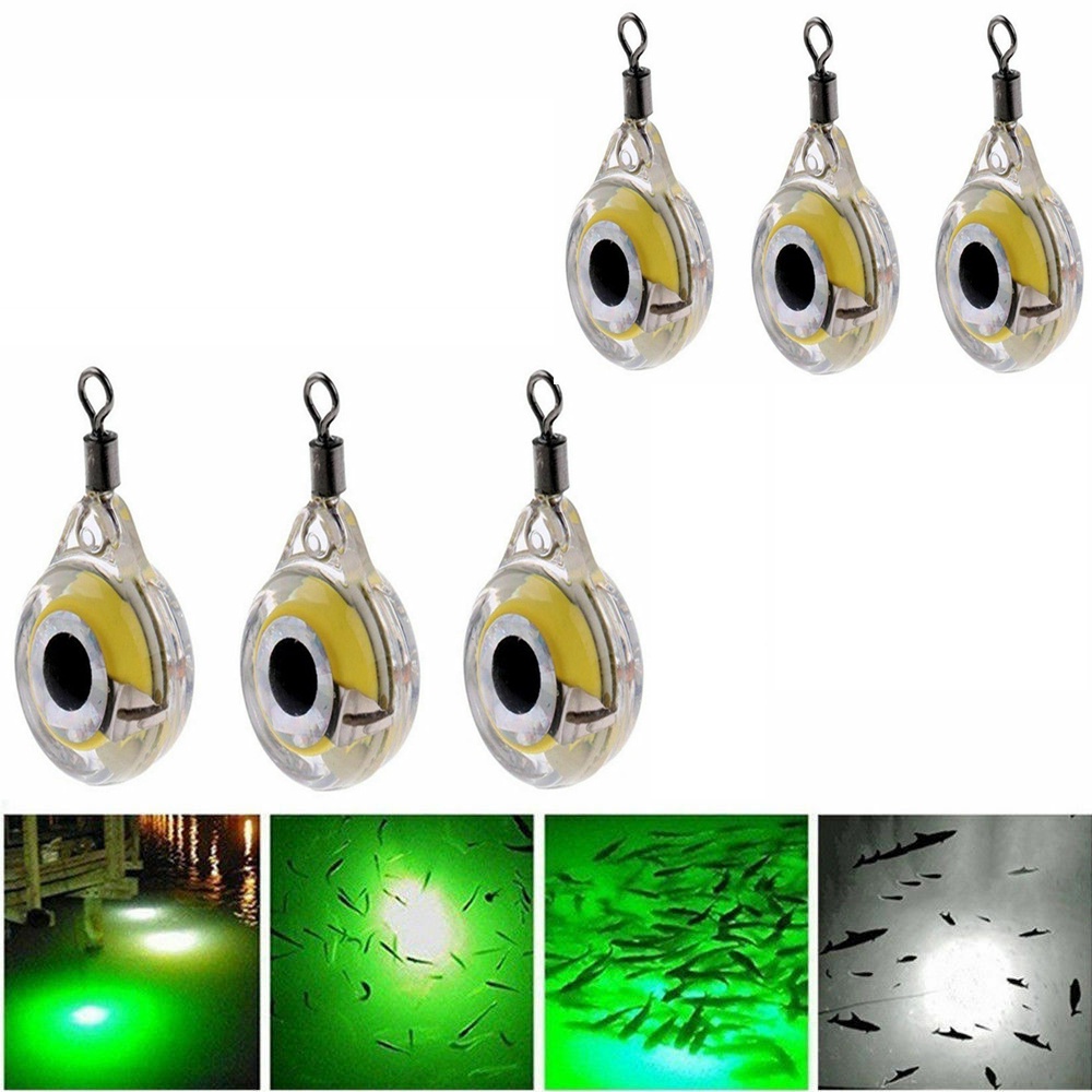 5Pcs Fishing Lure Trap Light LED Eye Shape Fishing Squid Bait