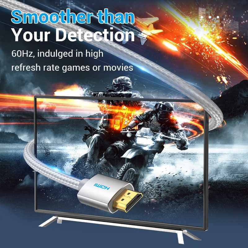 Vention AAB Kabel High Speed Cotton Braided HDMI v2.0b 4K 0.75M-3M - Gambar 4
