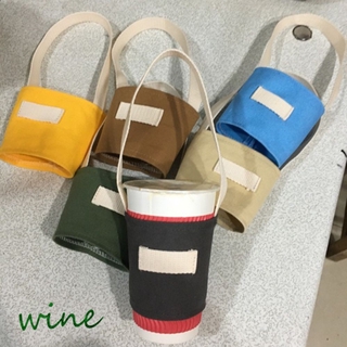 Eco Friendly Minimalist Plain Canvas Bottle Holder Sleeve Water Bottle  Carrier Tumbler Boba Carrier Bubble Tea Carrier Fabric Cup Holder 