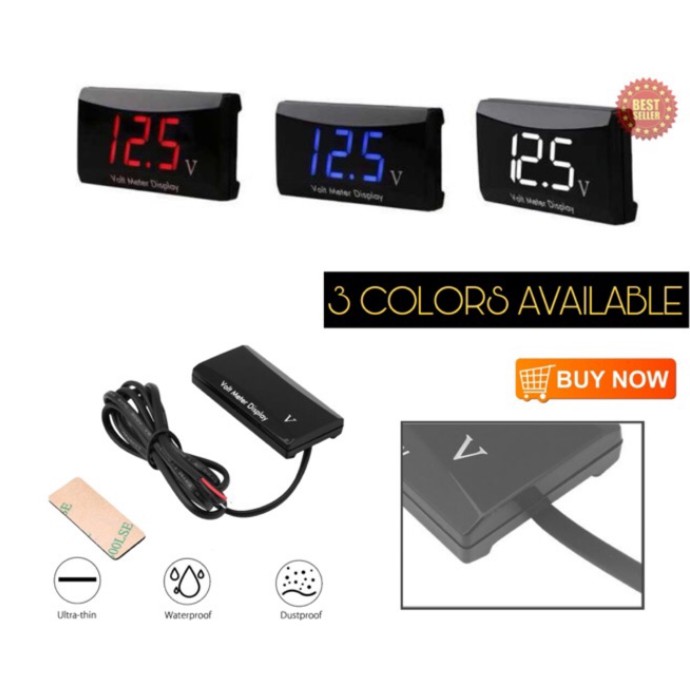 12V 24V D1 SPEC Digital LED Display Voltmeter Car Motorcycle LORRY ...