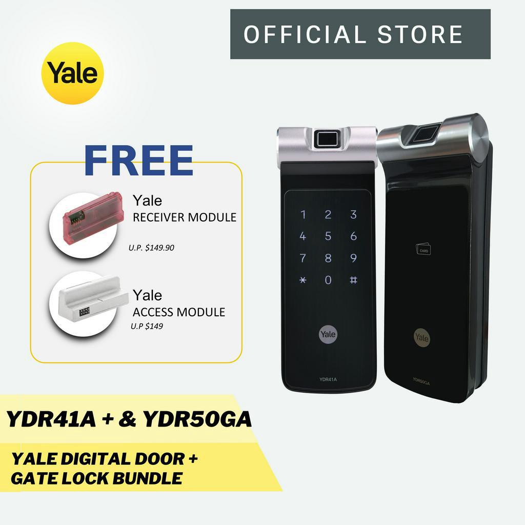 Yale YDR50GA Gate + YDR41A Digital Rim Door Lock Bundle Shopee Singapore