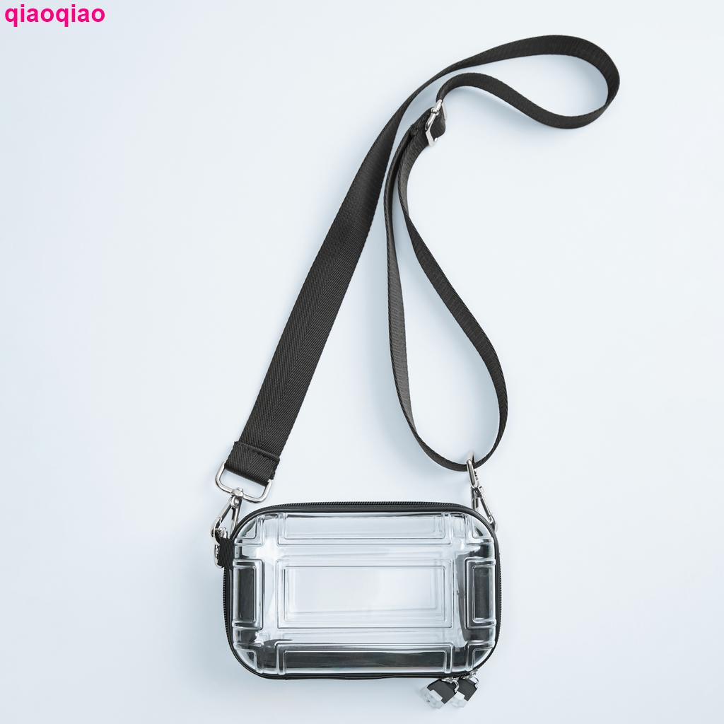 ZARA genuine men s bag 2021 new transparent color hard box shaped mini waist bag