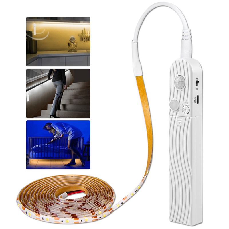 2835 led tape Motion Sensor Led Closet Light 1M 2M 3M Dc 5V Battery Tape Strip Under Bed Closet Decoration Lamp Lights
