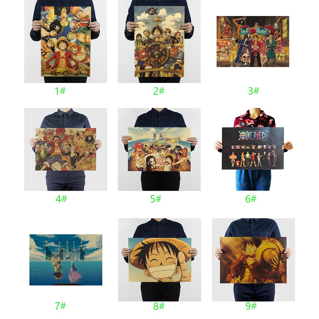 One Piece Anime Vintage Kraft Paper Poster Wall Decor One Piece Luffy
