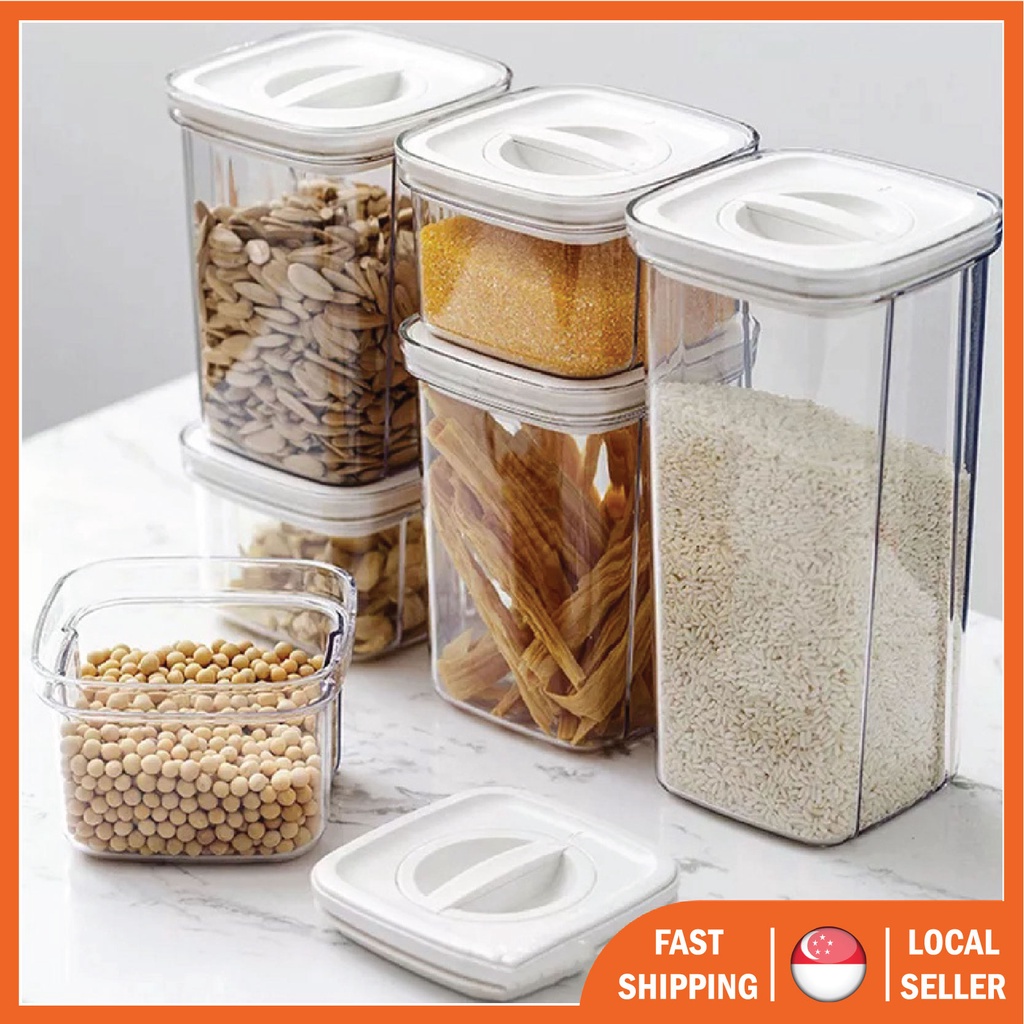 [SG Seller] Stackable Airtight Twist Lock Transparent Food Storage ...