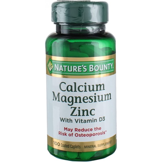 Nature's Bounty, Calcium Magnesium Zinc with Vitamin D3, 100 Coated