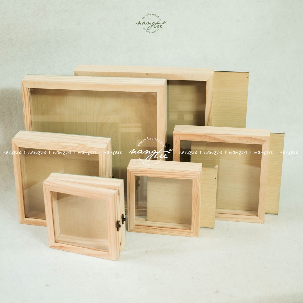 Wooden box picture frame with decorative door | Shopee Singapore
