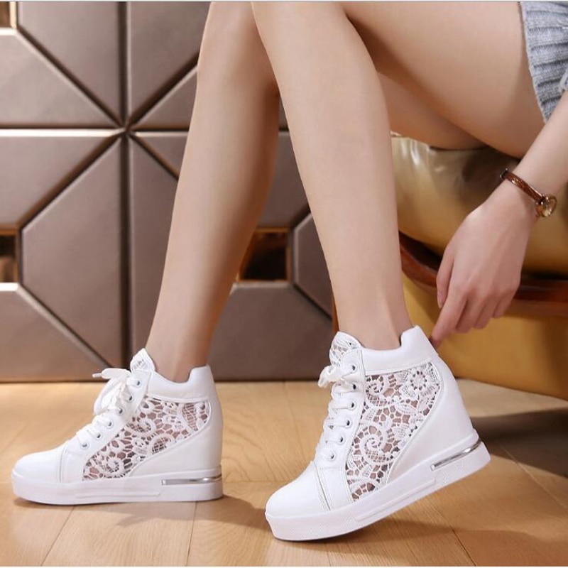 Cute high heel on sale sneakers