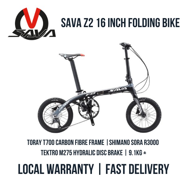 Sava Z2 16inch 9speed Carbon Fibre Foldable Bicycle Shopee Singapore