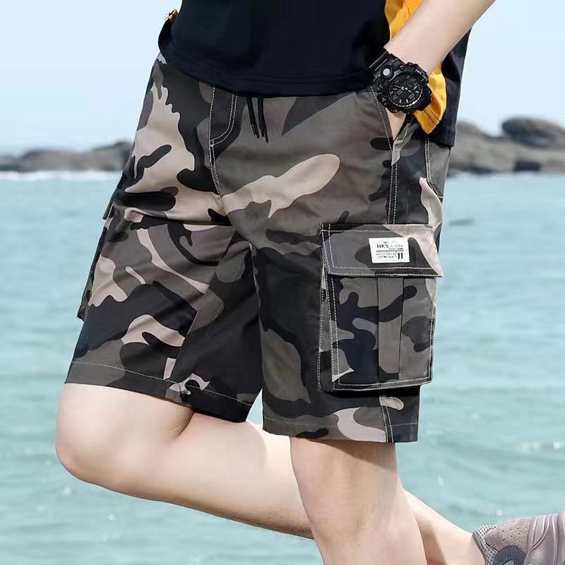 100 Cotton Men Cargo Short Pants Casual Shorts Cargo Pants Cotton Cropped Shorts Drawstring Shorts Shopee Singapore