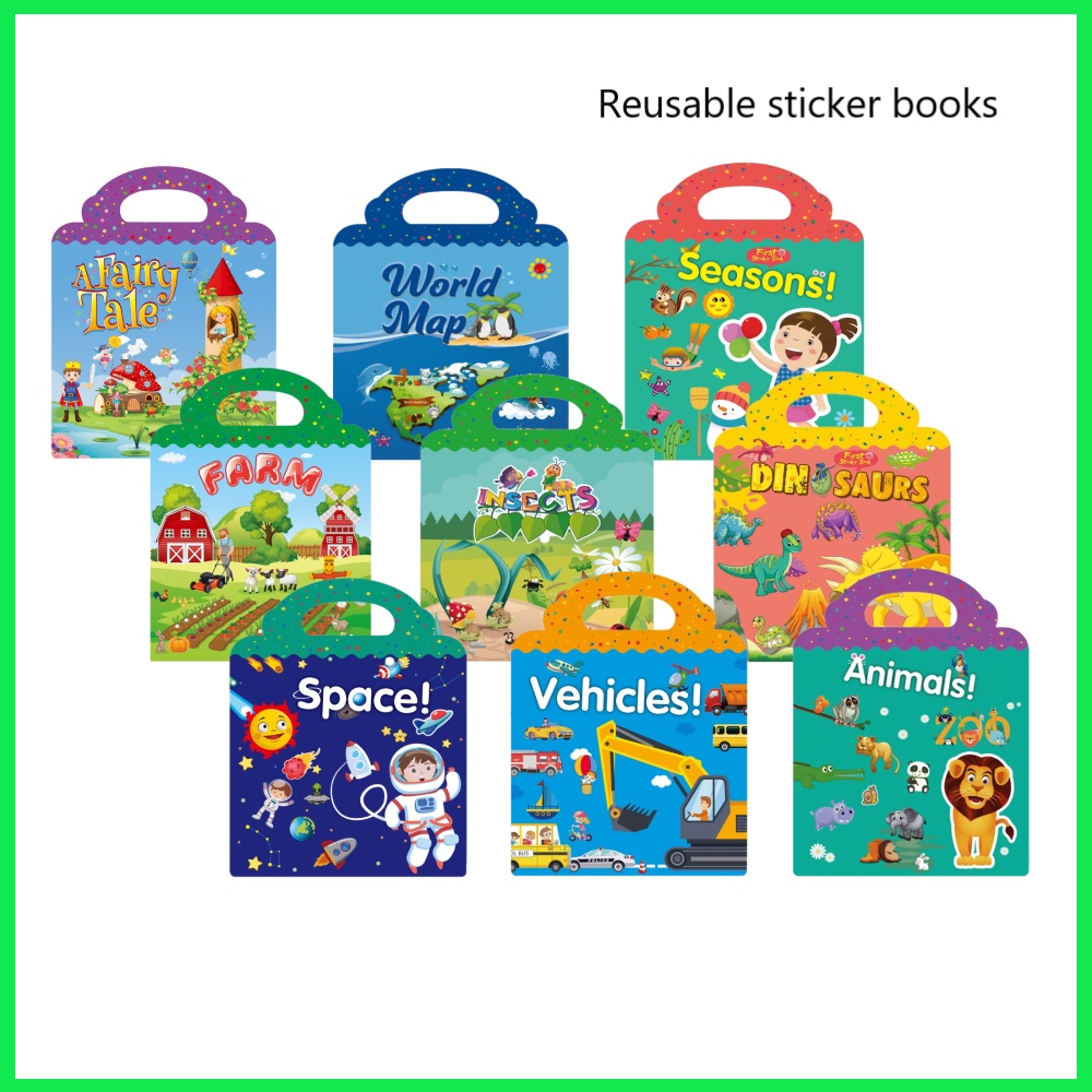 【Clearance】3+y Kids Scene reusable first Sticker book, Dinosaur/vehicle ...