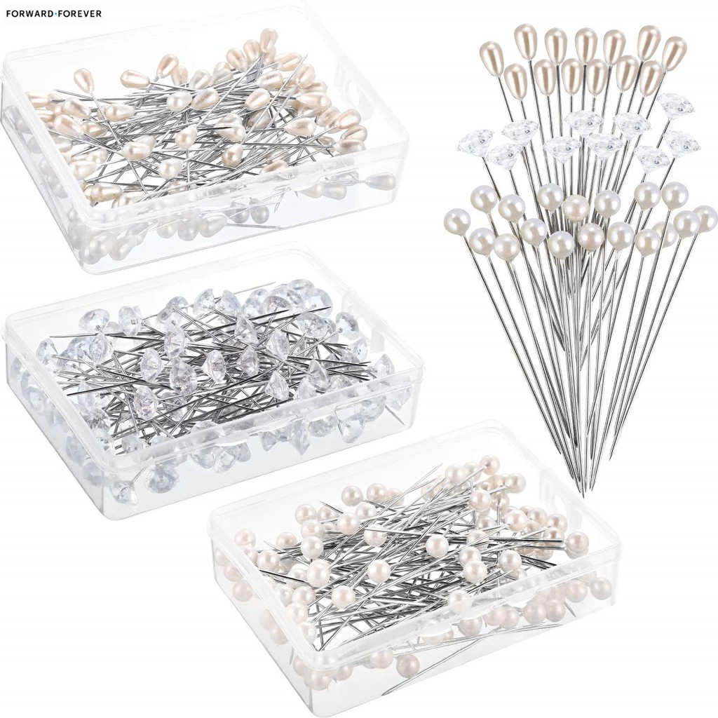 100pcs pins 3 design pins pin tudung Diy material with box | Shopee ...