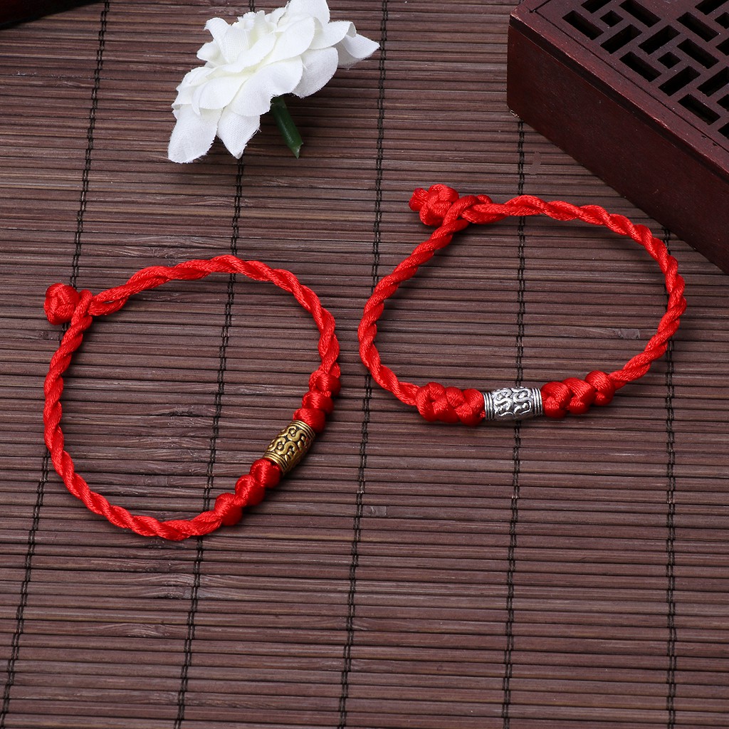 SAN✔ Handmade Chinese Feng Shui Lucky Red String Bracelets Tibetan Jewelry