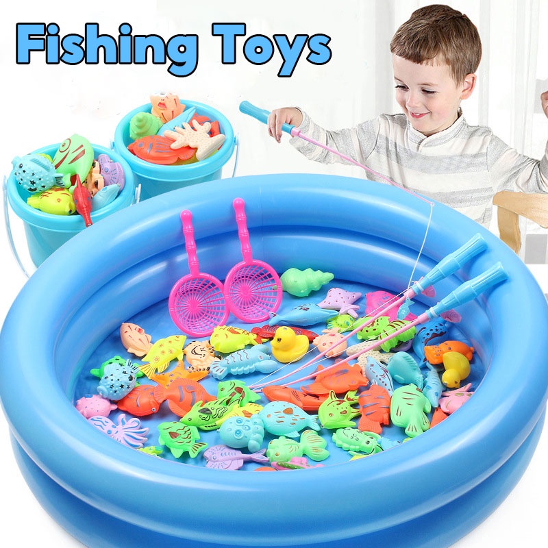 Magnetic Fishing Game Wooden Puzzle - Fun Parent-child Activity For Children  With Fishing Bucket