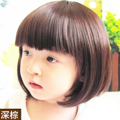 Kids wig for baby girl synthetic short curly hair wig for boy long