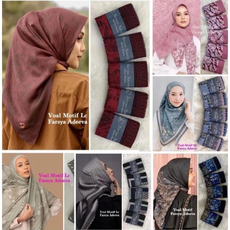 BISA COD...!!! Hijab Denay Voal Premium / Jilbab Denay Segi Empat Motif