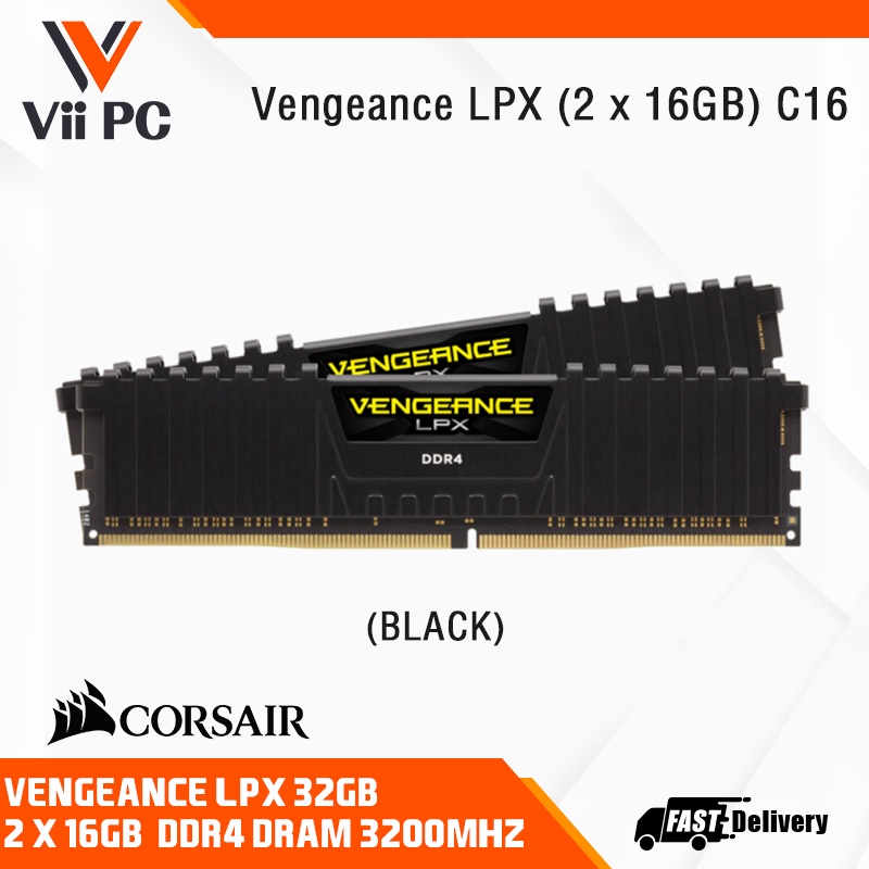 Corsair VENGEANCE LPX 32GB (2 x 16GB) DDR4 DRAM 3200MHz C16 Memory