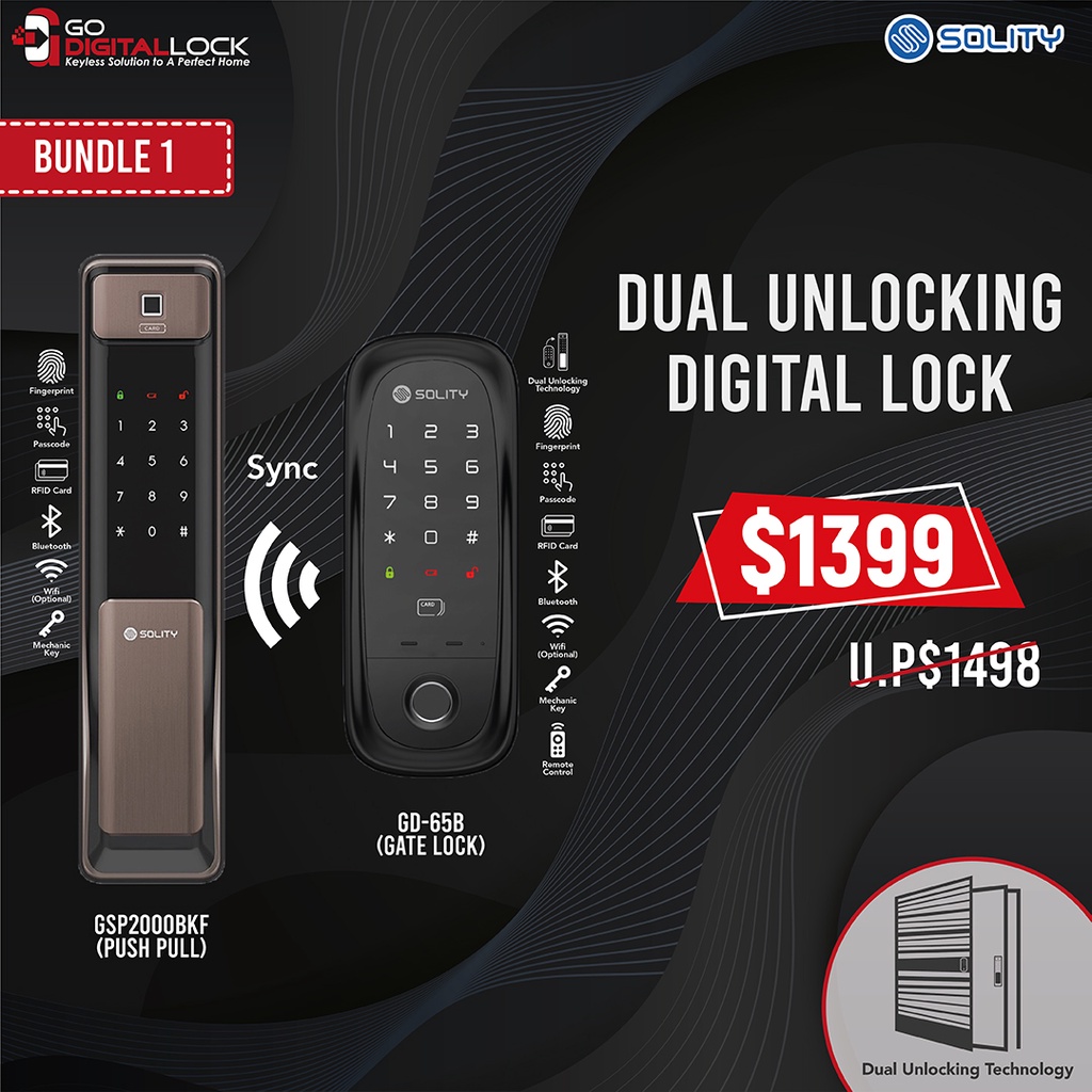 Solity Digital Lock Bundle Promotion Dual unlocking technology