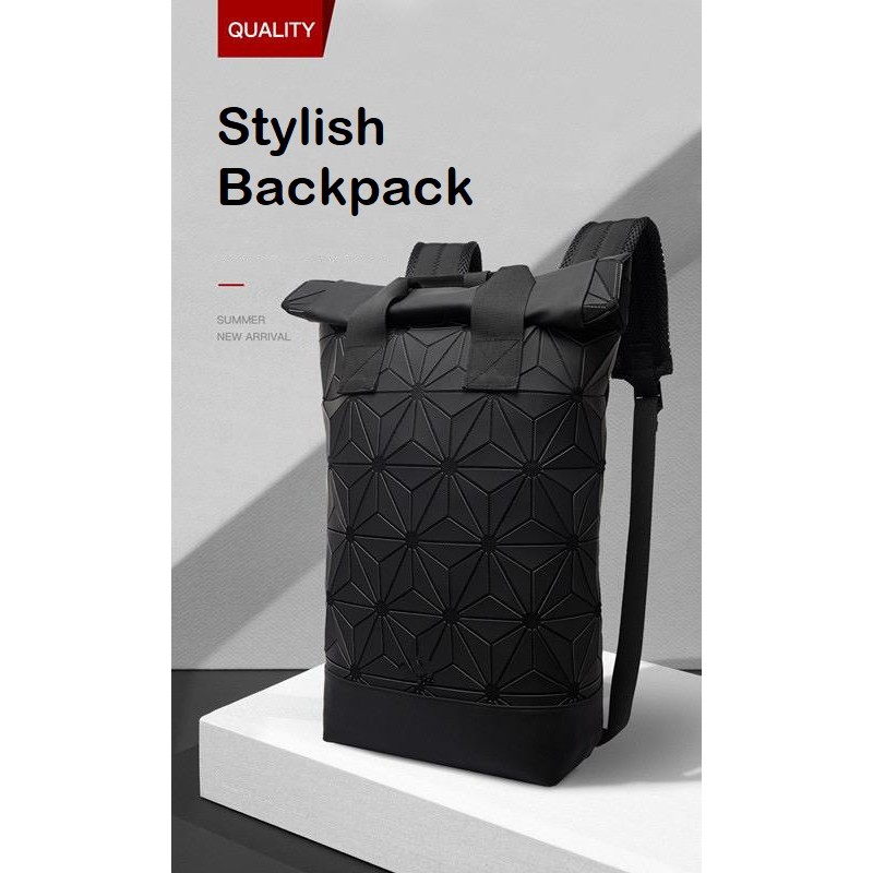 Roll Top Backpack Premium Travel Bag Durable Stylish Student School Bag  Laptop Bag | Shopee Singapore