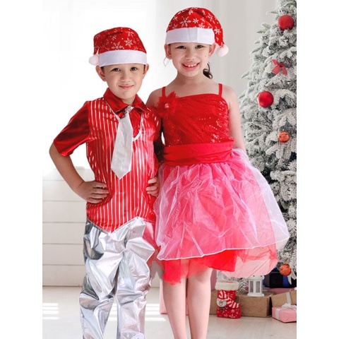 SG Seller Ready Stocks Christmas Outfits Costume Siblings Matching Twinning Berry Shiny Glitter Dress Suit Boys Girls Shopee Singapore