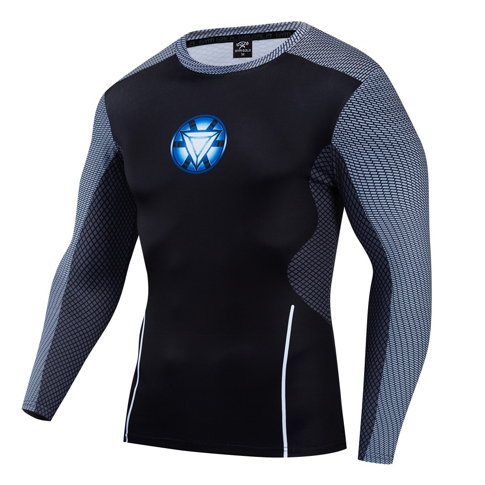 Popular Clothing Marvel Compression Shirt Iron Man Gym Suit Men